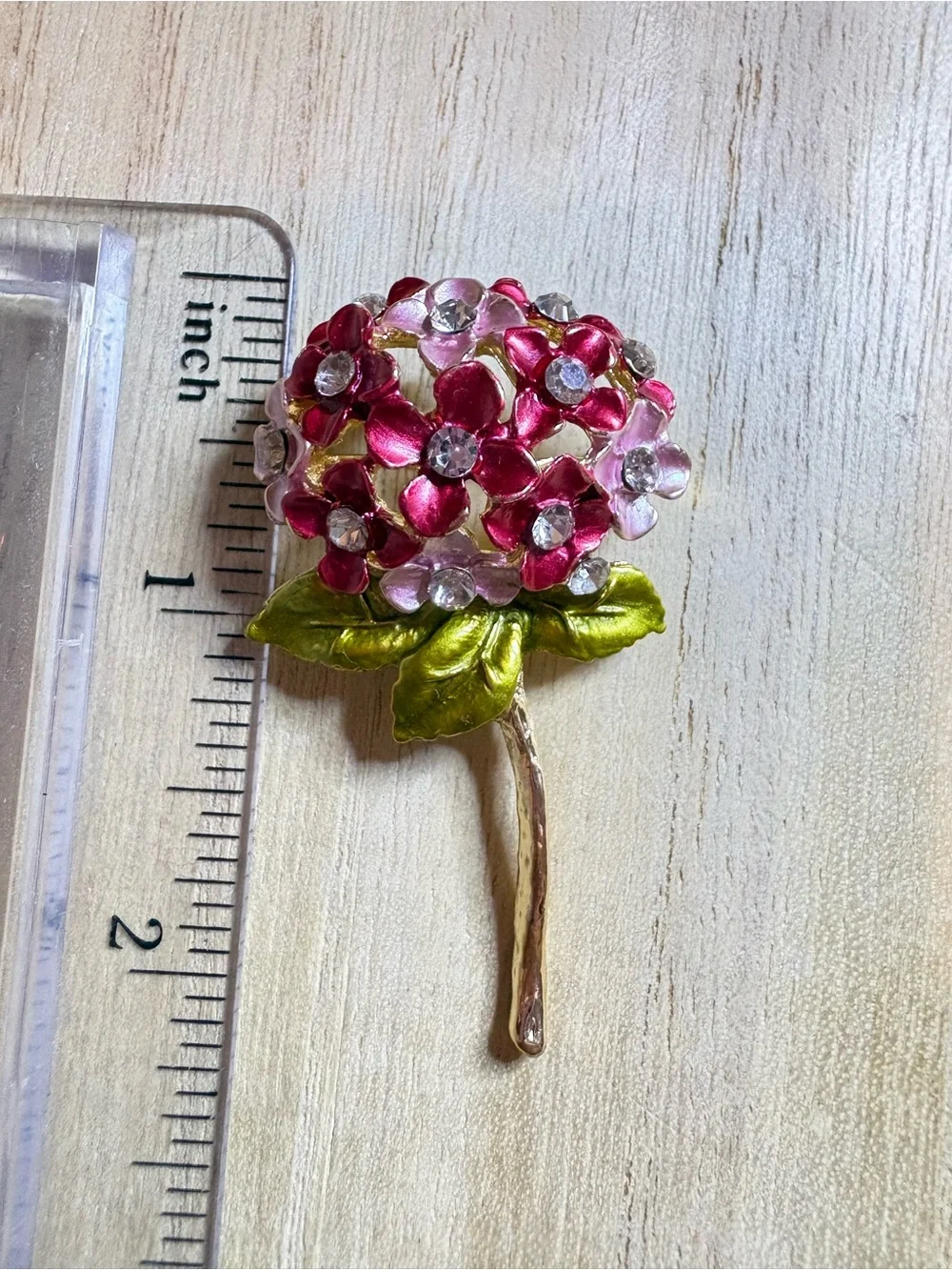 Pink Floral Crystal Bouquet Brooch - Women Jewelry